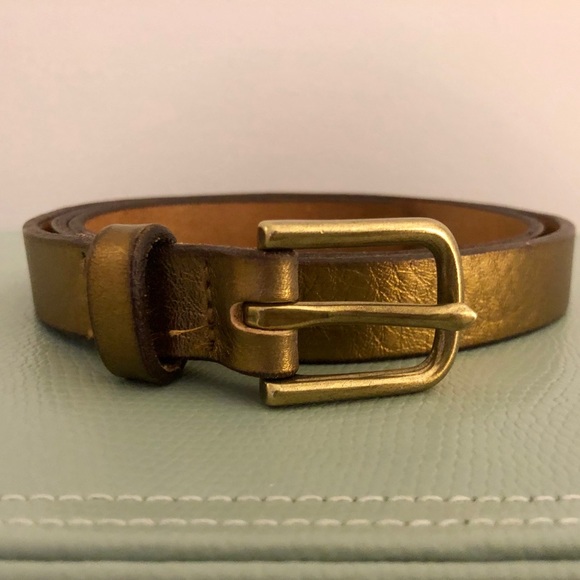 J.Crew Metallic Classic Leather Belt - Picture 1 of 4